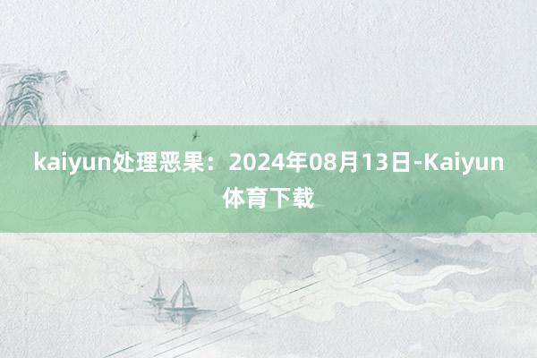 kaiyun处理恶果：2024年08月13日-Kaiyun体育下载