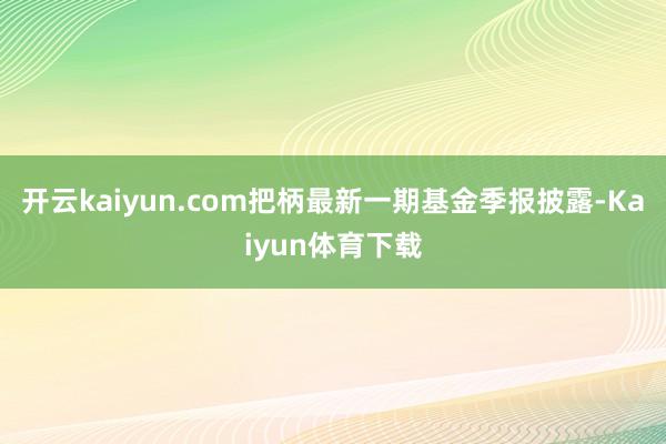 开云kaiyun.com把柄最新一期基金季报披露-Kaiyun体育下载